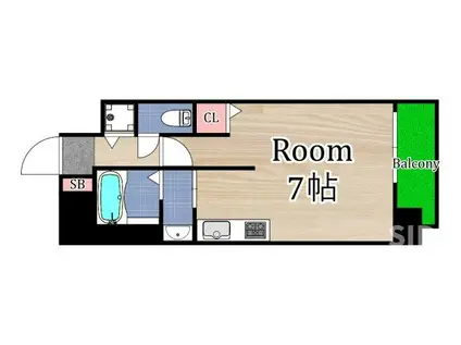 クレアート大阪トゥールビヨン(1K/5階)の間取り写真