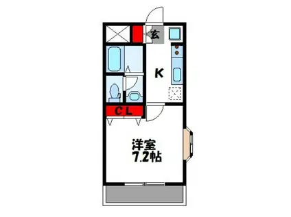 SUN MAILM(1K/1階)の間取り写真