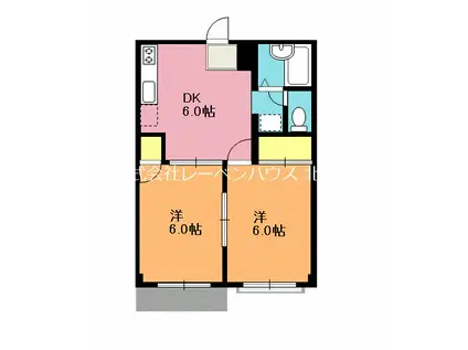 エルディム斉藤(2DK/1階)の間取り写真
