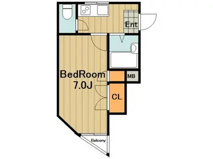 ティーセカンド(1K/4階)の間取り写真