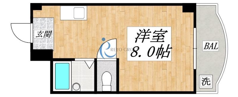アンヘルム杭全(ワンルーム/6階)の間取り写真