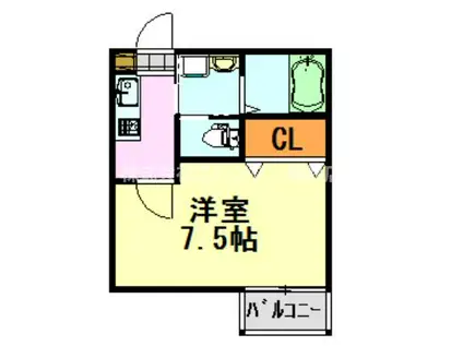 DIARIO(1K/2階)の間取り写真