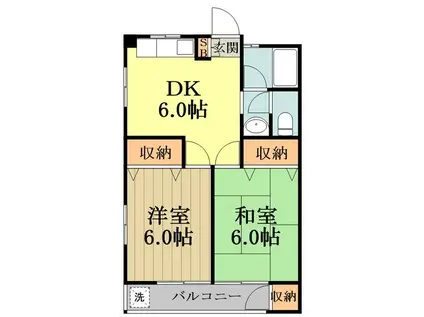 竹内コーポ(2DK/3階)の間取り写真