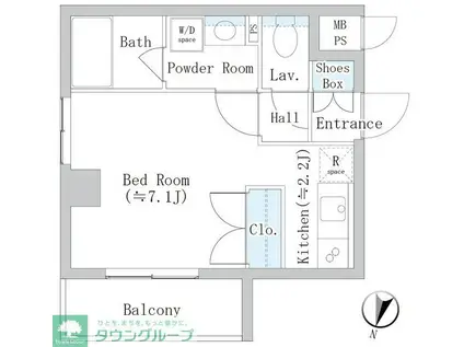 アンソレイユ代々木上原(1K/3階)の間取り写真