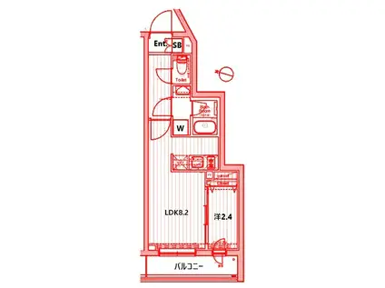 MAXIV川崎ウエスト DUE(1LDK/5階)の間取り写真