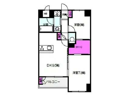 リア成育(2DK/3階)の間取り写真