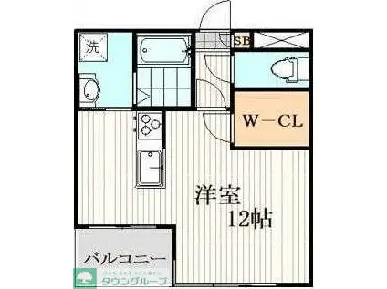 ラフィネール(ワンルーム/2階)の間取り写真