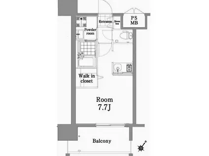 エンクレスト天神SIDE(1K/12階)の間取り写真