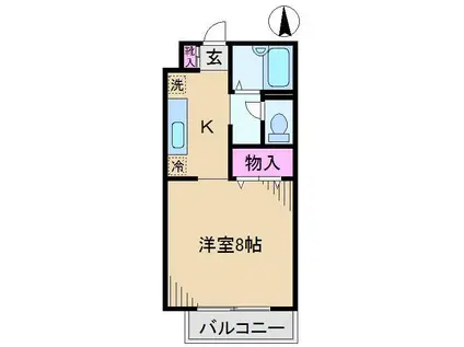 ツヴァイモースト(1K/2階)の間取り写真