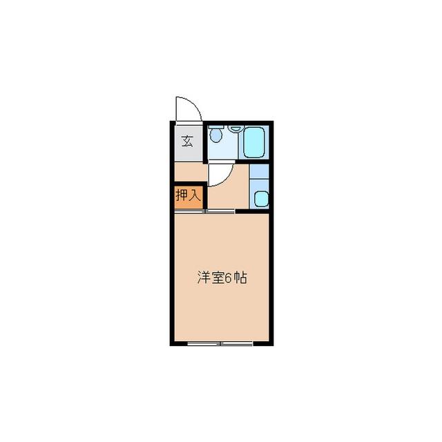 フォーブル幸町B(1K/1階)の間取り写真
