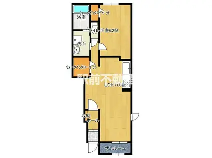 アトレ真木 I(1LDK/1階)の間取り写真