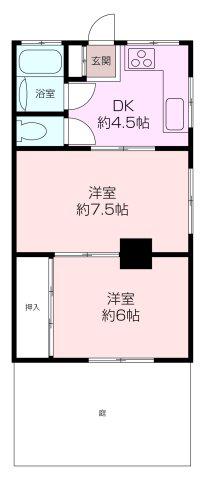 東横マンション(2DK/1階)の間取り写真