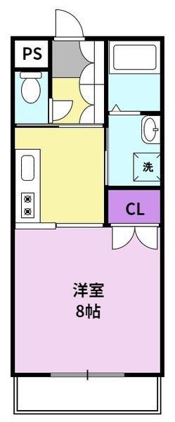 オーベルジュ錦(1K/1階)の間取り写真