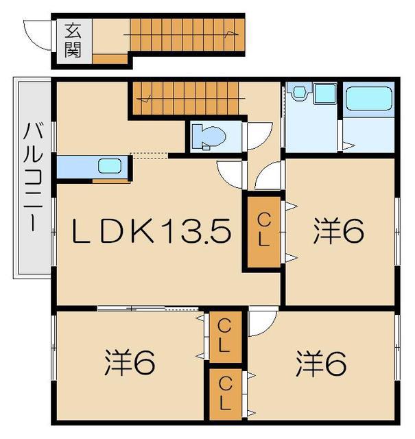 ソレジオ孝元(3LDK/2階)の間取り写真
