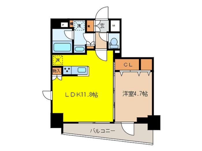 リテラス馬込(1LDK/3階)の間取り写真