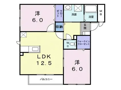 セント・プレリ-IV(2LDK/1階)の間取り写真