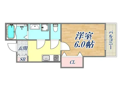 ドルチェN(1K/1階)の間取り写真