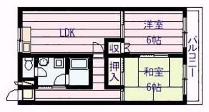 ドリームスクエア(2LDK/2階)の間取り写真