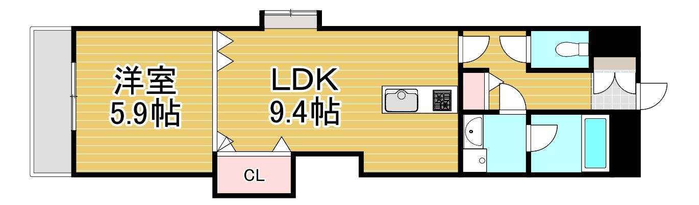 グランアピエ(1LDK/7階)の間取り写真
