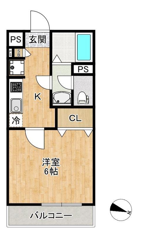 C-SQUARE SORA(1K/3階)の間取り写真