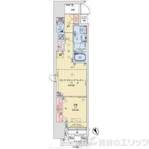 コンフォリア西天満(1LDK/6階)の間取り写真