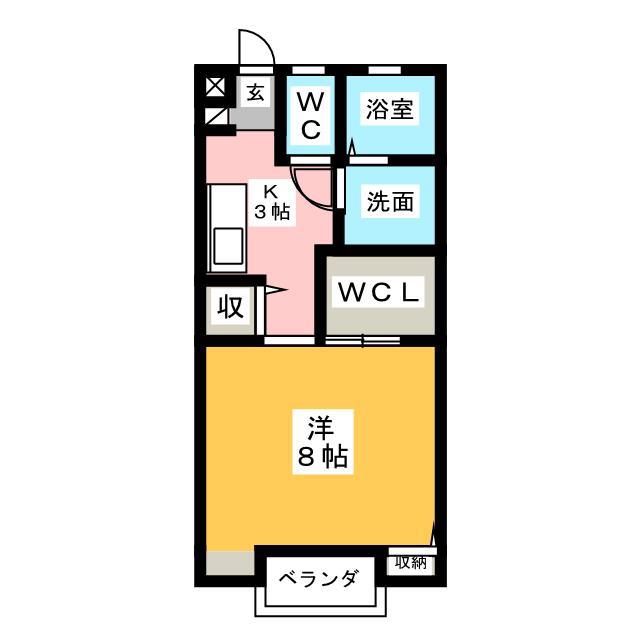 メディオハイツユウ(1K/2階)の間取り写真