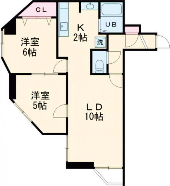 リアライズ函館柏木町(2LDK/8階)の間取り写真