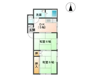 プレジール幸(2DK/2階)の間取り写真