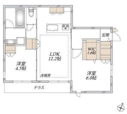 フェリス(2LDK/1階)の間取り写真