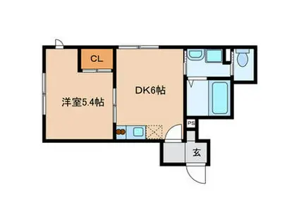 サウスONE(1DK/1階)の間取り写真