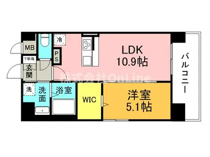 アストラルグラミ阿倍野(1LDK/9階)の間取り写真
