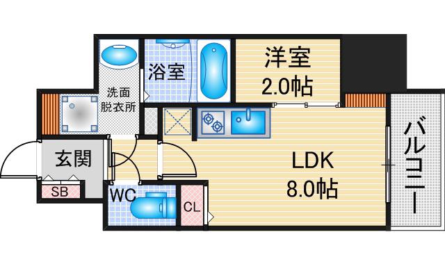 ストーリア名古屋城西(1LDK/13階)の間取り写真