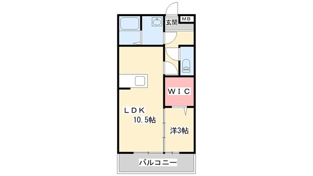 アバンセ121(1LDK/1階)の間取り写真