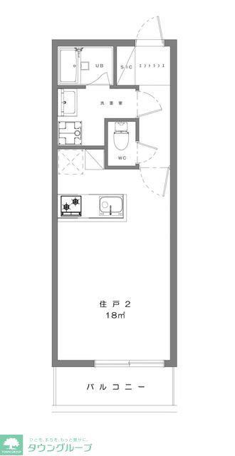 プレシャス千歳台(ワンルーム/2階)の間取り写真
