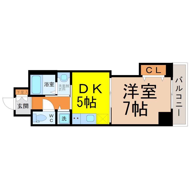 YSIZUMI(1DK/4階)の間取り写真