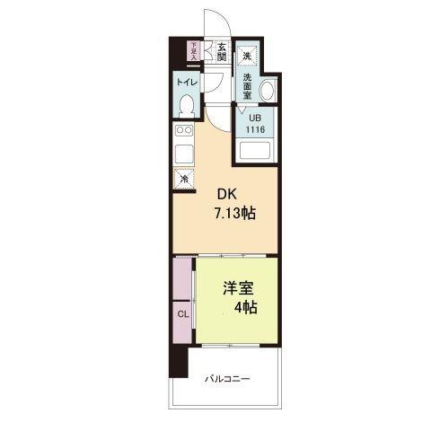 ヴィラ博丈昭和町(1DK/9階)の間取り写真