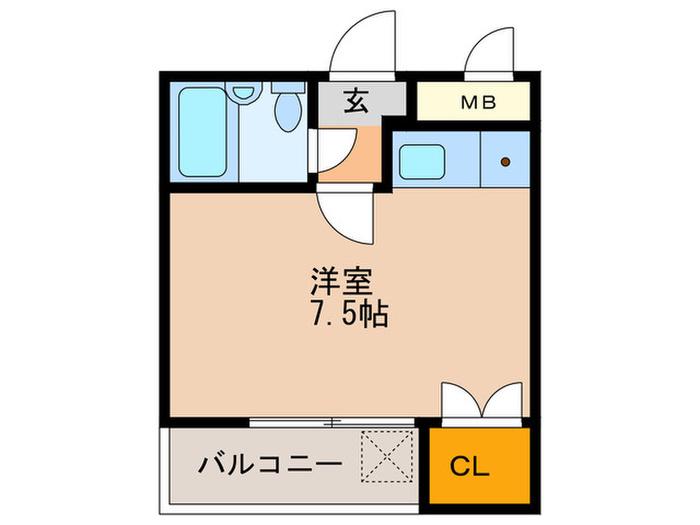 エリートハイツ(ワンルーム/2階)の間取り写真