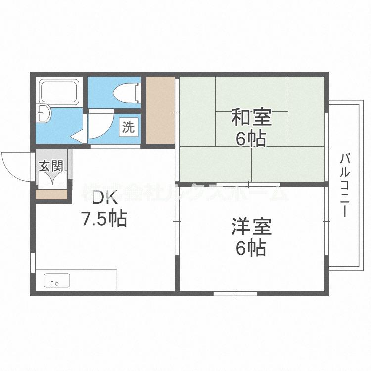 ハイツ天野(2DK/1階)の間取り写真