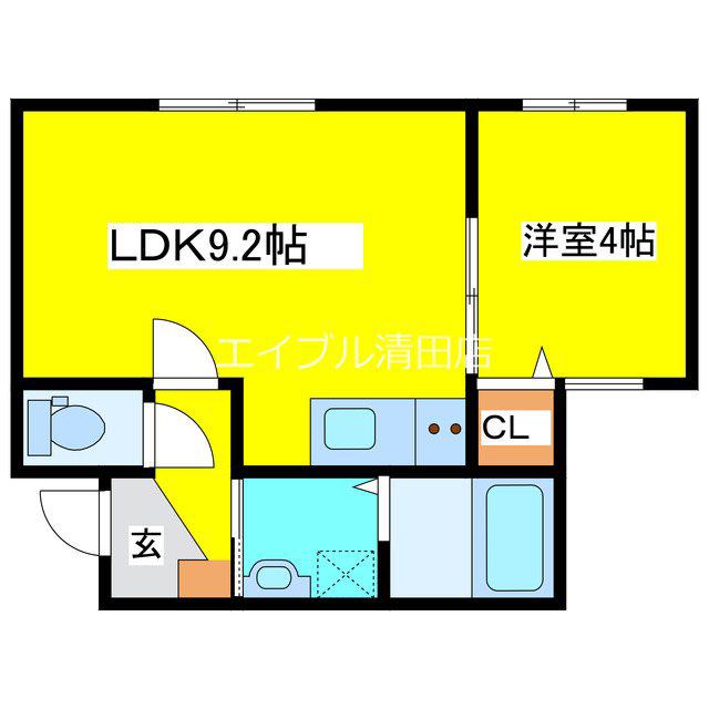 LIEN F・VILLAGE(1LDK/2階)の間取り写真