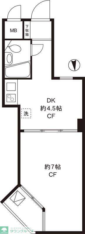 インペリアル赤坂フォラム(1DK/5階)の間取り写真