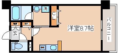 モンテマーレ北野(ワンルーム/8階)の間取り写真