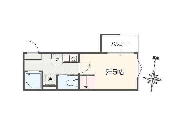 MELLAS京成小岩II(1K/3階)の間取り写真