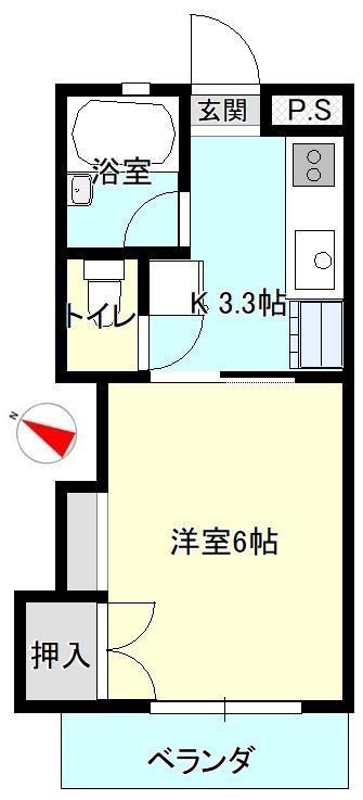 頴希マンション(1K/2階)の間取り写真