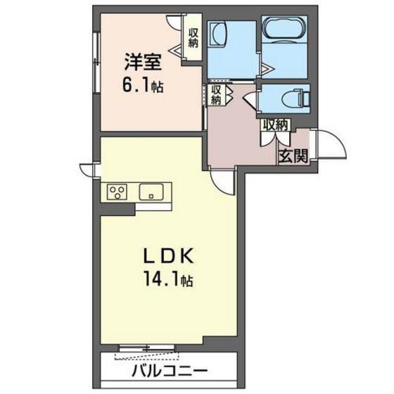 シャーメゾンJIN(1LDK/3階)の間取り写真