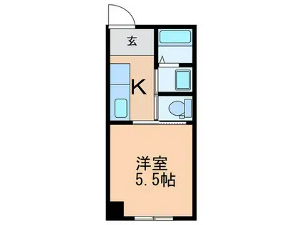 高良山ハイツ(1K/1階)の間取り写真