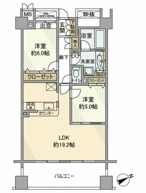 ベイサイドステージ東京(2LDK/3階)の間取り写真