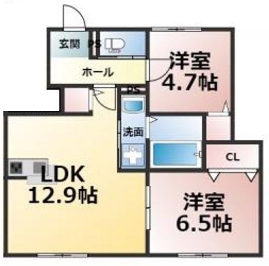 コンフォート本郷(2LDK/1階)の間取り写真