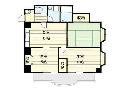 メゾンドール(3DK/3階)の間取り写真
