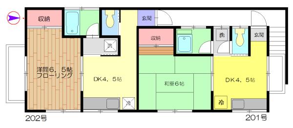 コーポ内藤(1DK/2階)の間取り写真