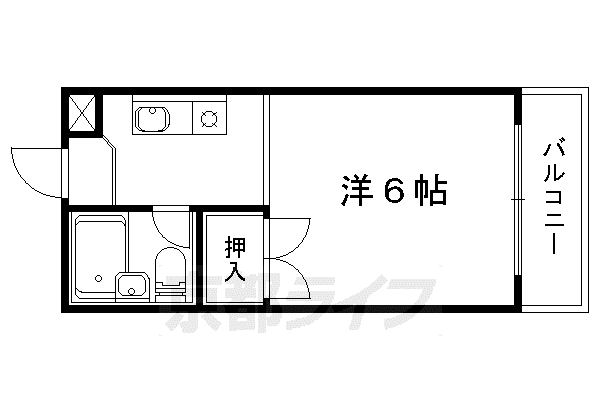 サンシーガルI(1K/3階)の間取り写真